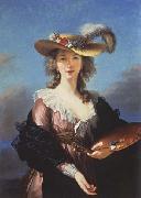 Elisabeth-Louise Vigee-Lebrun Self-Portrait in a Straw Spain oil painting artist